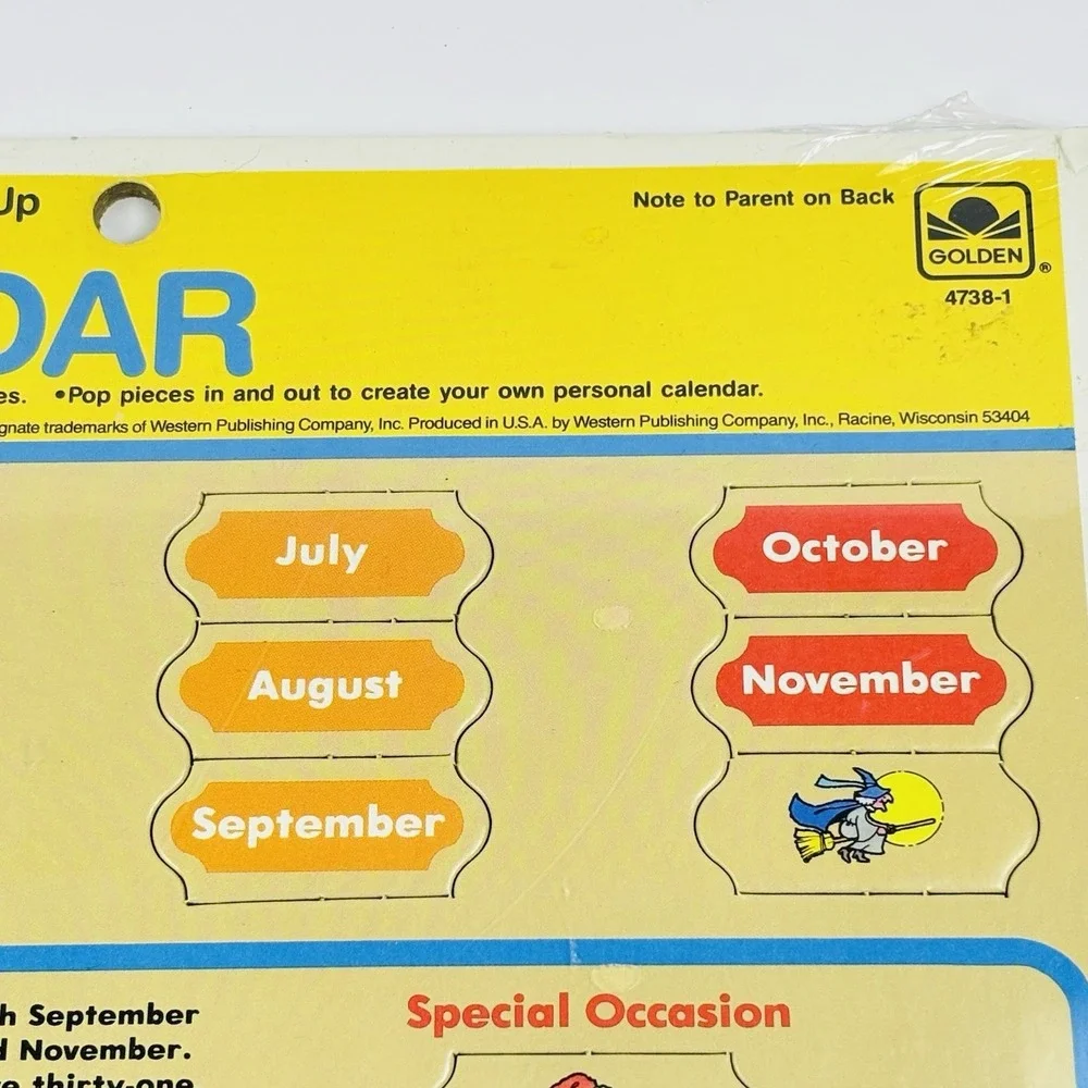 1985 Golden Step Ahead School Classroom Calendar Learning Board Retro 80's NEW